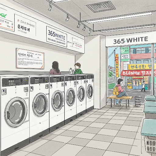 韩国 화이트 365 自助洗衣房使用指南